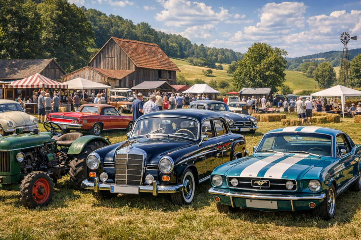 Oldtimertreffen auf dem Land erleben